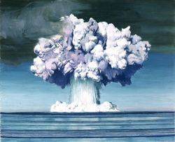 Painting by Charles Bittinger of an atomic test at Bikini Atoll; courtesy U.S. Navy