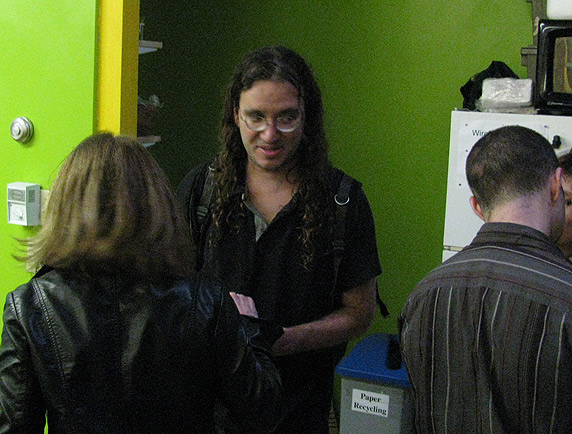 Ben Goertzel, partying after the end of the first day of the conference.