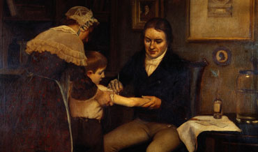 Edward Jenner and his first vaccination